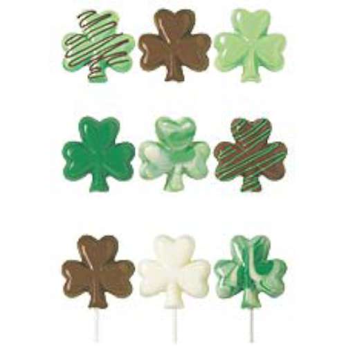 Shamrock Lollipop Chocolate Mould - Click Image to Close